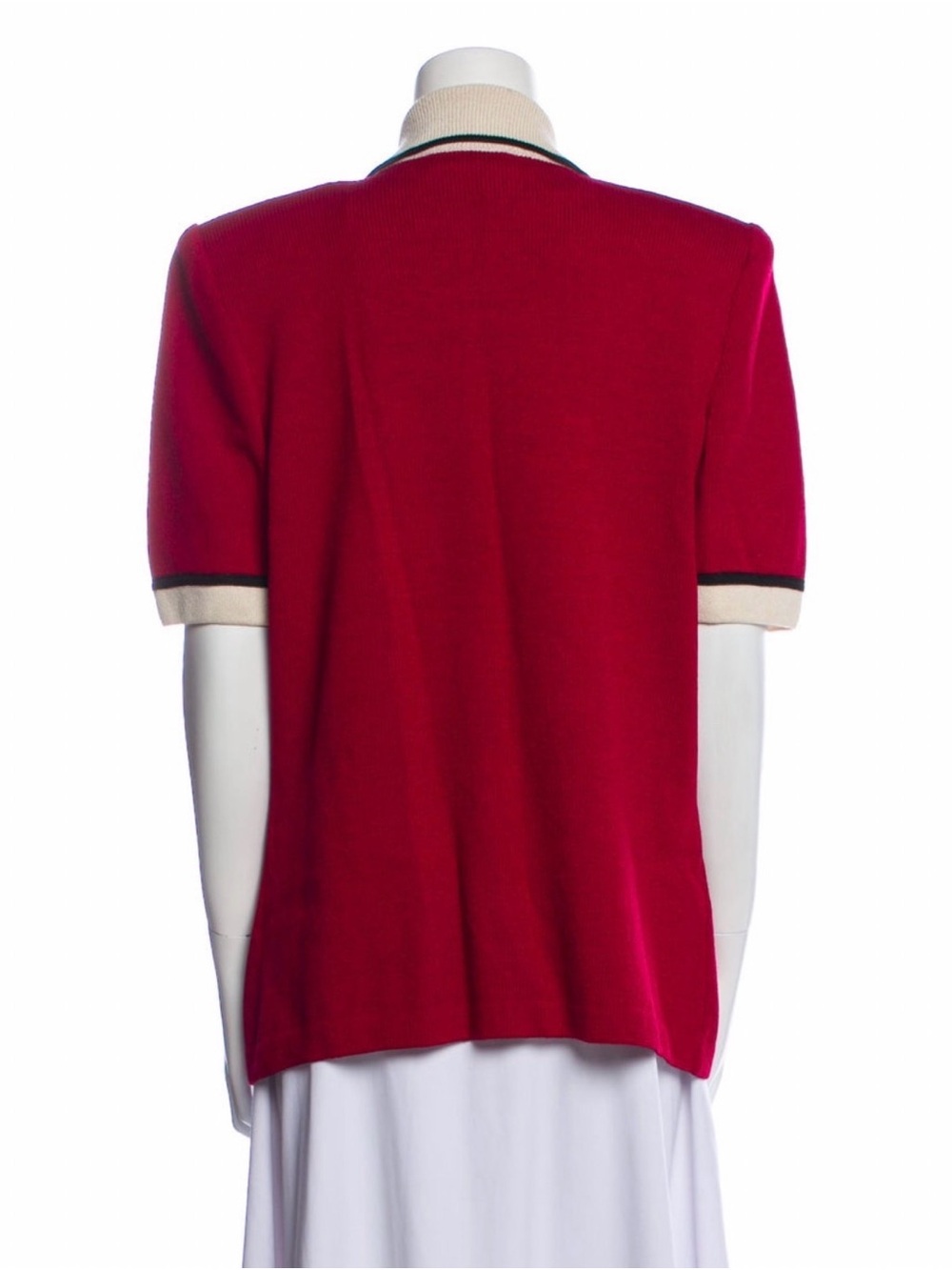St. John Collection Red Short-Sleeve Knit Cream and Black Piping Set – Sz. M - Picture 3 of 5